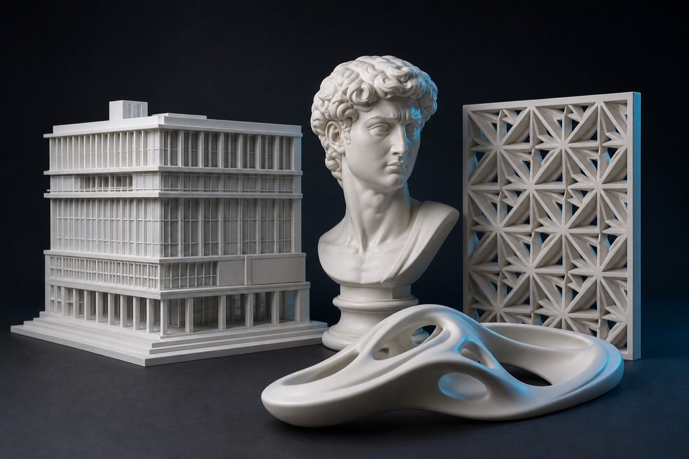 3D printed architectural models and façade structures