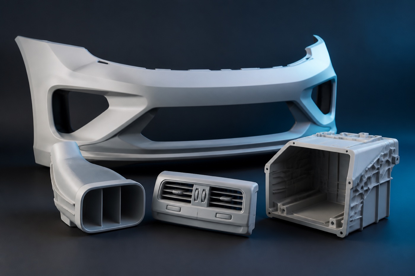 3D printed automotive exterior and interior parts