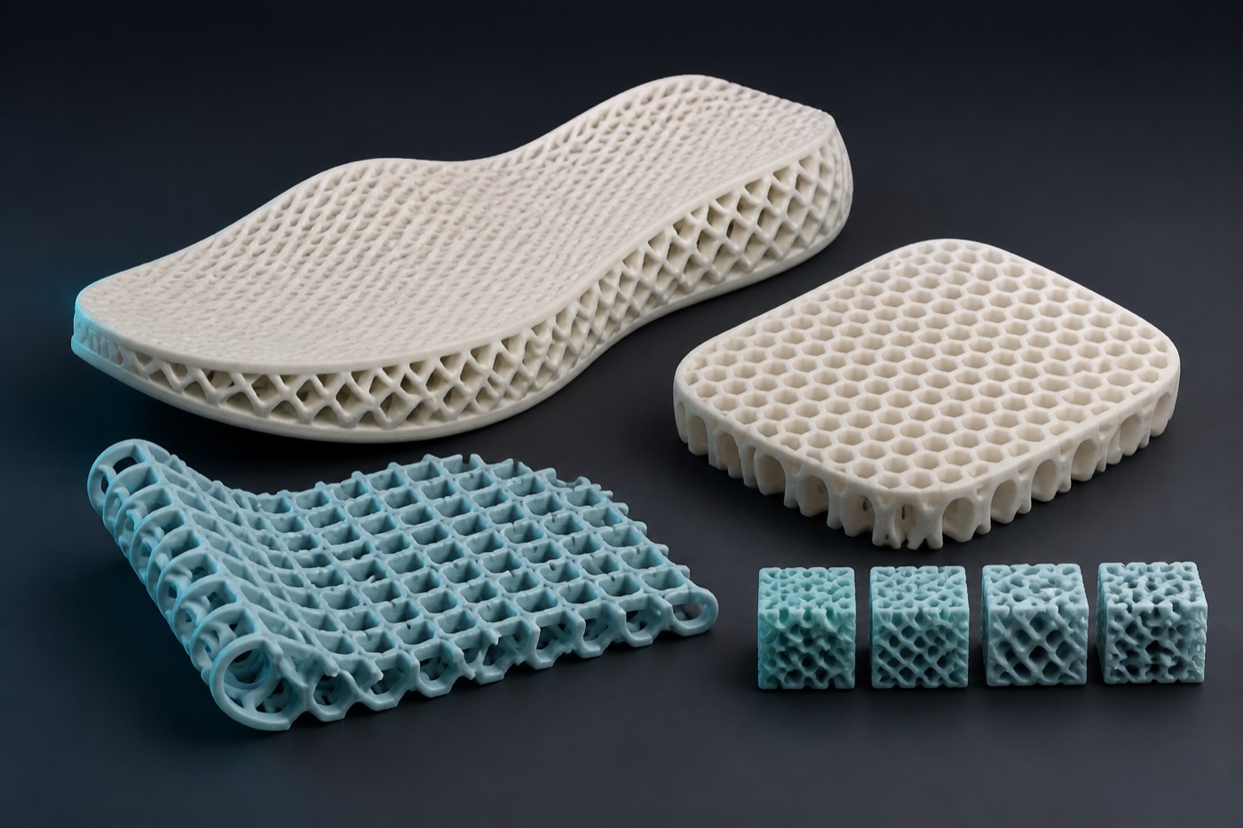 3D printed flexible lattice footwear